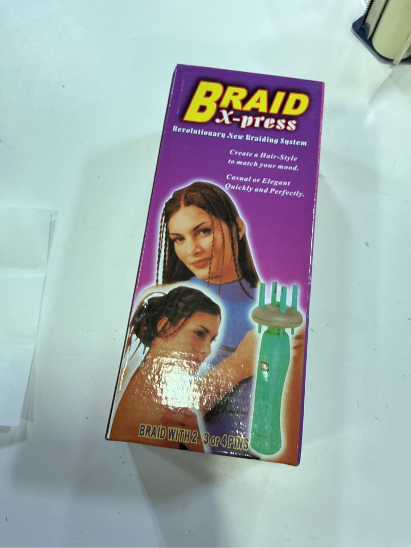 Condition photo showing New/Like New for tje hair twist tool & cord maker, 2-in-1 handheld twisting machine for hair styling and diy crafts, with hair ties and beads accessories, pink