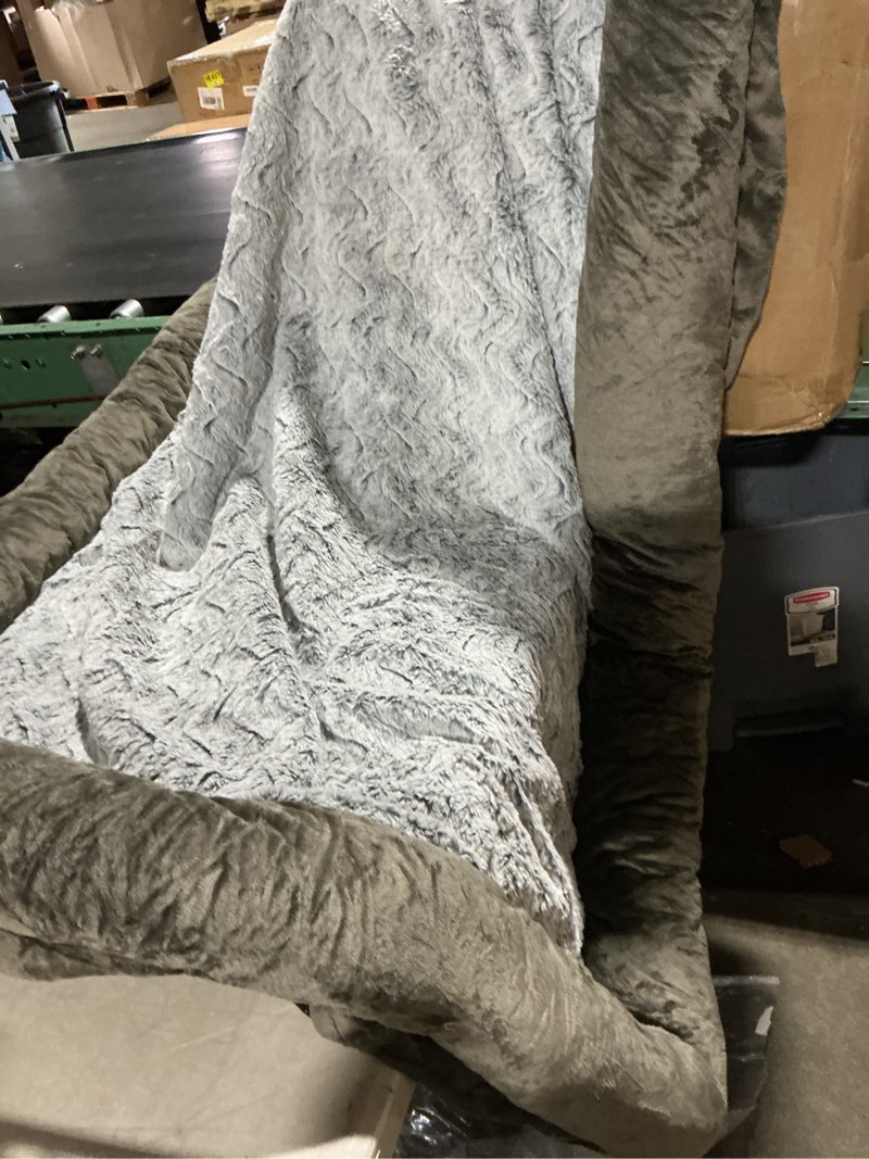 Condition photo showing As Is for wnpethome human dog bed for adult, washable dog couch with removable waterproof cover, orthopedic large pet sofa bed with bolster sides for sleeping dark gery human (71x46x7.5in)