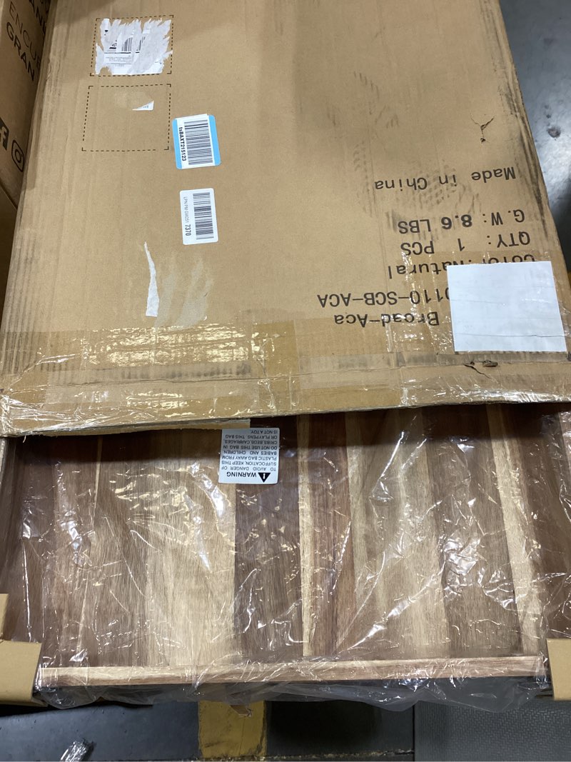 Condition photo showing Good Condition for acacia wood stove cover for gas & electric burners, 28.82”x20.83”x2.12'' (inner) noodle board with handles, cutting board with juice groove, serving tray (natural acacia)