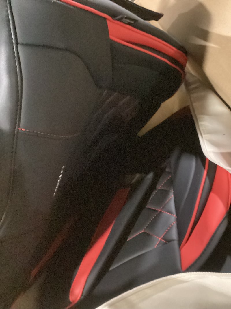 Condition photo showing New/Like New for freesoo tacoma 2016-2023 seat covers custom fit for toyota tacoma double crew cab faux leather full set pickup truck seat covers (full set, blackred) 2016-2023 full set black-red