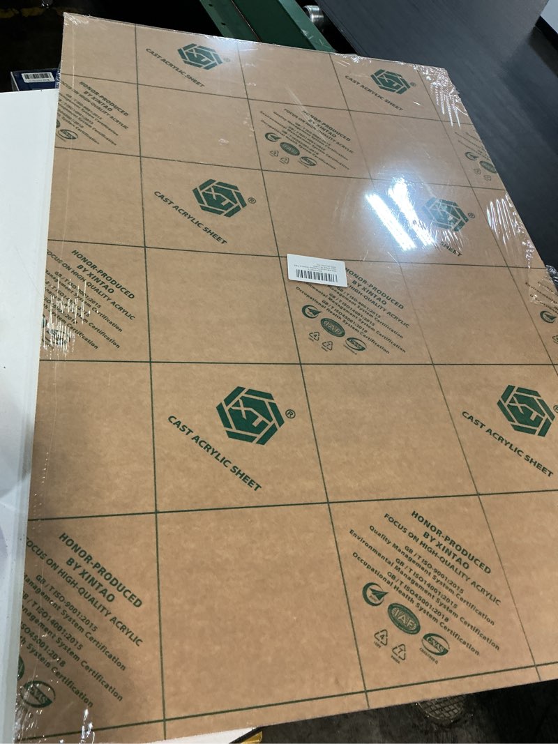 Condition photo showing New/Like New for kinlink 24x36 plexiglass sheets 1/8 inch thick - 3mm white cast acrylic sheet, plastic board polycarbonate sheet for diy project, craft, table top, acrylic sign and wedding invitation 2 pack 24x36 white 2