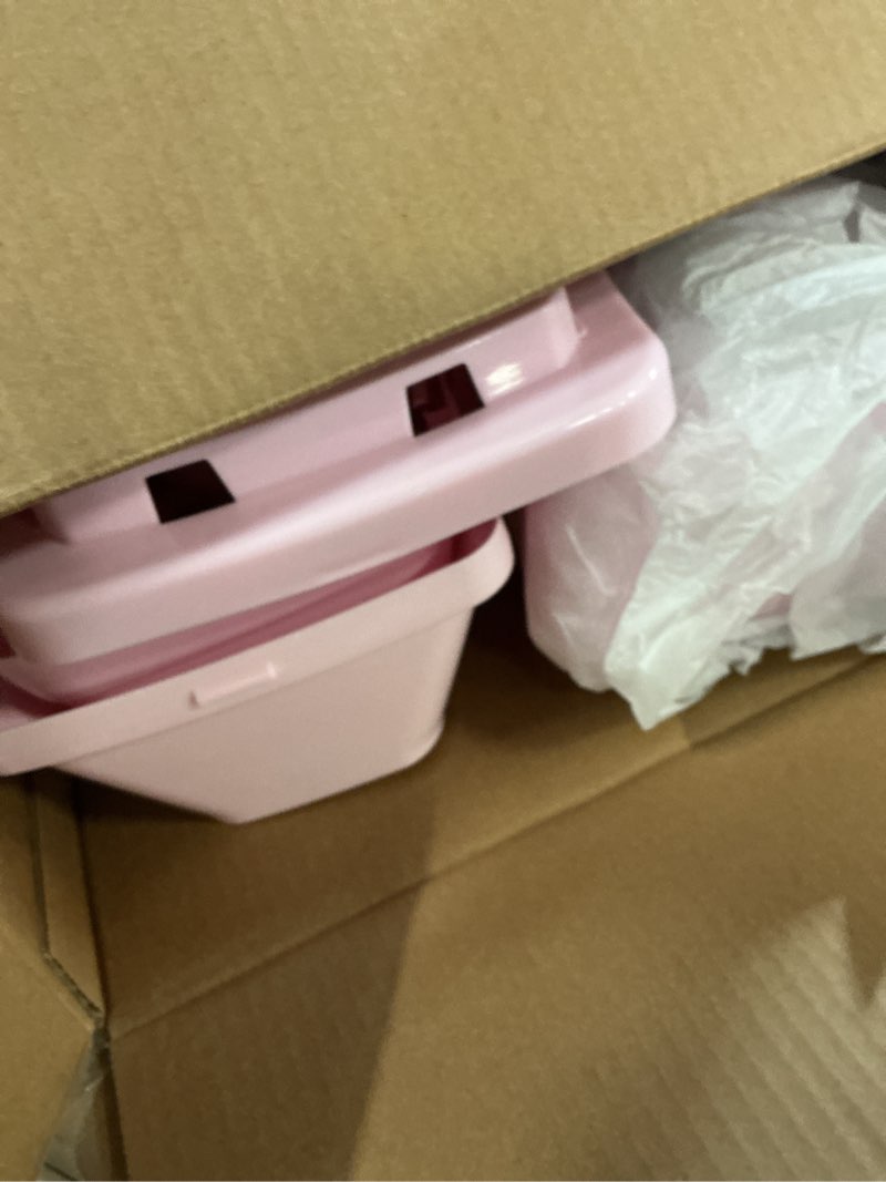Condition photo showing New/Like New for ingenuity my size potty pro in pink, infant potty training toilet, lifelike flushing sound, for ages 18 months, up to 50 pounds