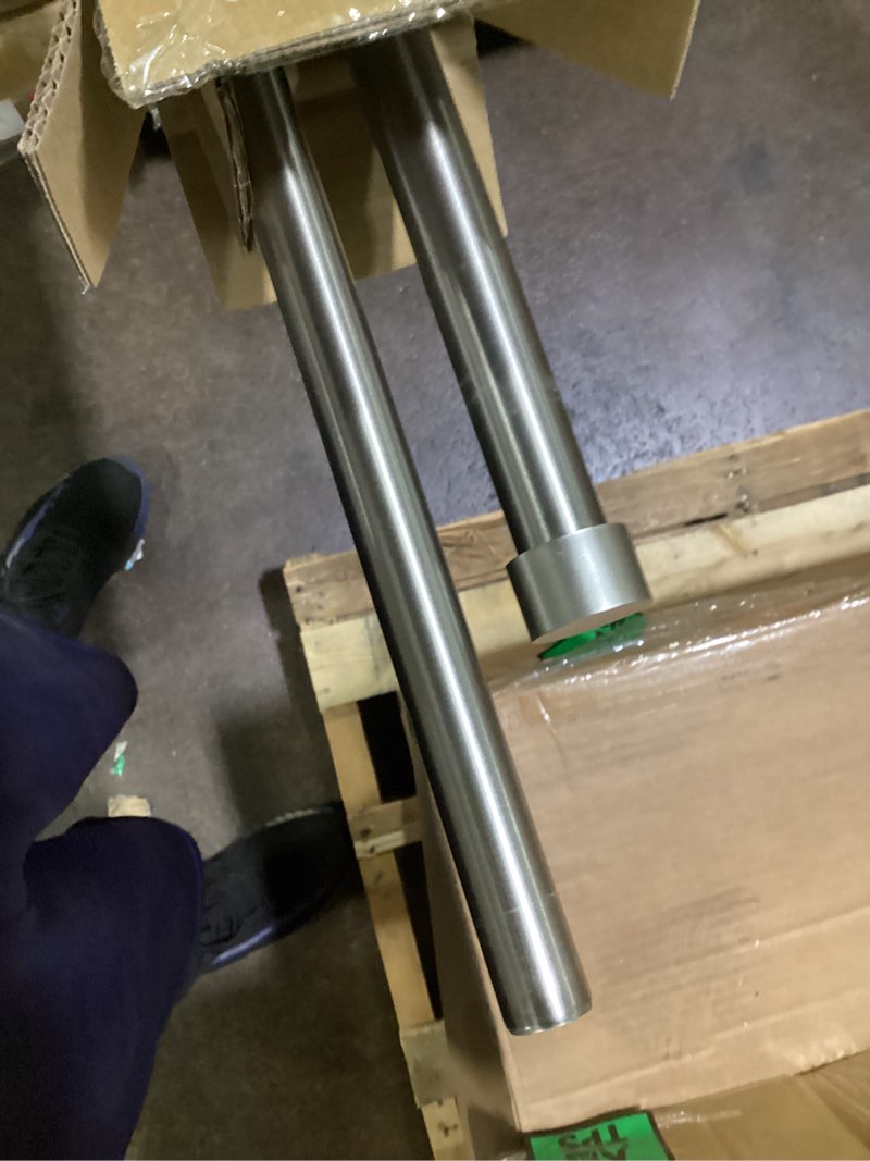 Condition photo showing Good Condition for umbra cappa curtain rod, includes 2 matching finials, brackets & hardware, 120 to 180-inches, nickel nickel 120 to 180-inch