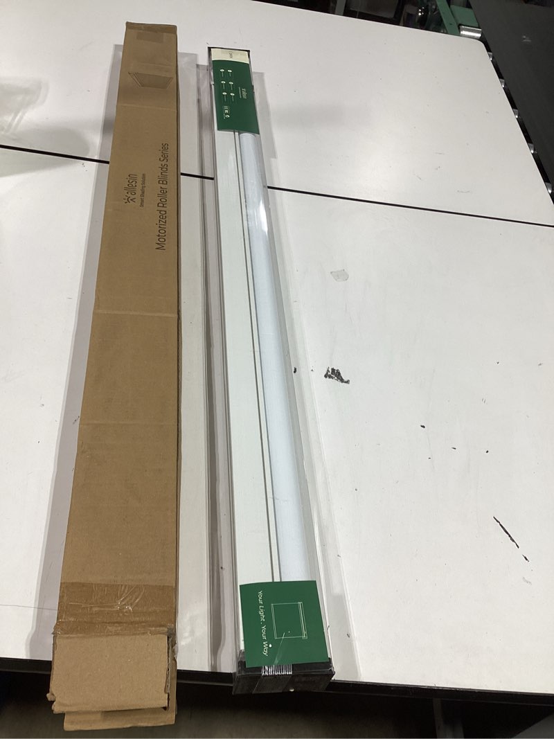 Condition photo showing New/Like New for allesin smart zigbee roller shades with alexa control, blackout motorized blinds, no hub needed, custom sizes, remote included, (white, 39" w x 72" h) cold white 39"w x 72"h