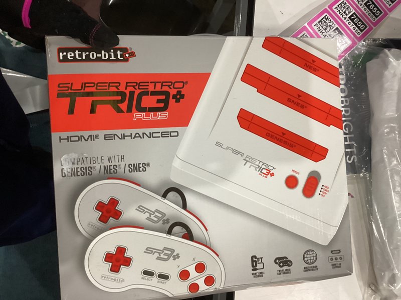 Condition photo showing Good Condition for Retro-Bit Super Retro Trio HD Plus 720P 3 in 1 Console System - HDMI Port - for Original NES/SNES, Super Nintendo and Sega Genesis Games - Red/White