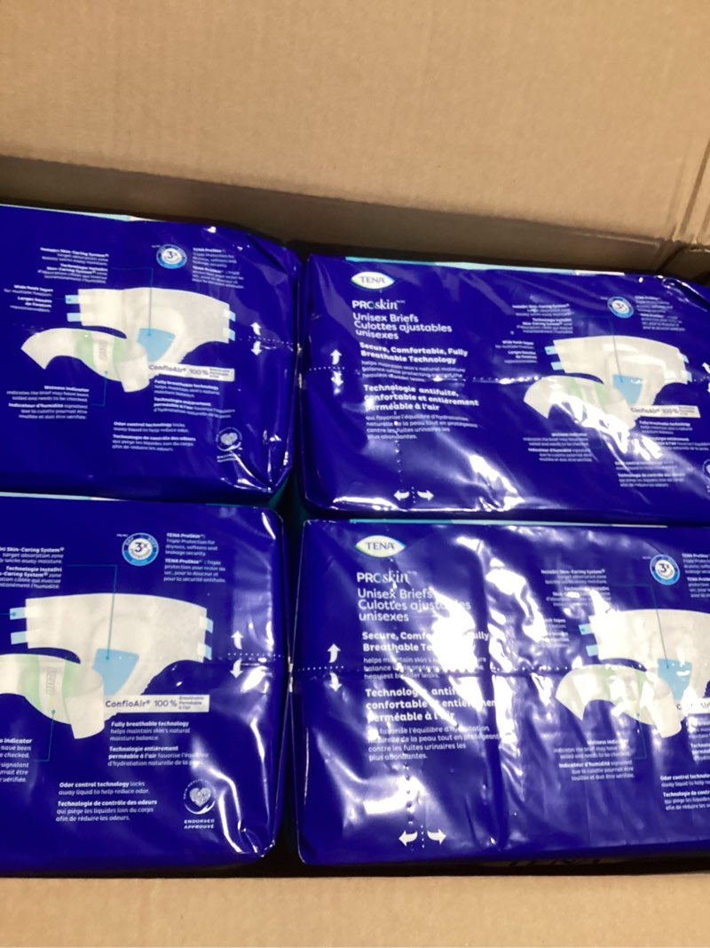Condition photo showing New/Like New for Tena Incontinence Adult Diapers, Maximum Absorbency, Disposable Briefs, ProSkin - Large - 56 ct Large 56