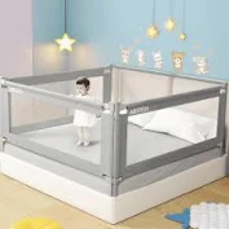 Updated King Size Bed Rail for Toddlers: 3-Side Protection Bedrail with Headbroad for King Bed - Ext