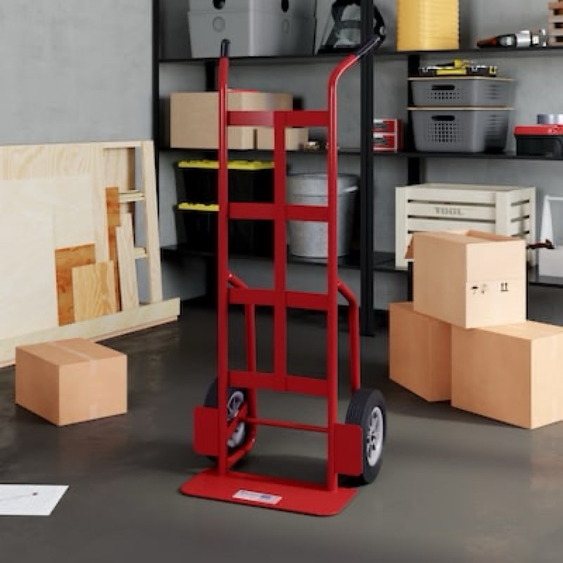 milwaukee 800-lb capacity 2 -wheel red steel standard hand truck