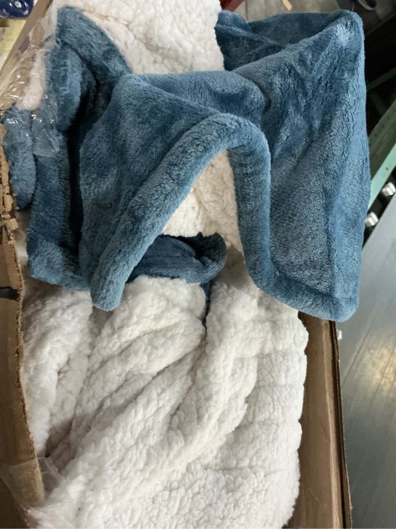 Condition photo showing As Is for electric heated blanket 72"×84" full size, buttery-soft for bed, office, sofa - 4 heat settings & 10h auto-off for safe overnight use, fast heating, machine washable, dark blue 23-dark blue full size ( 72"x84" )