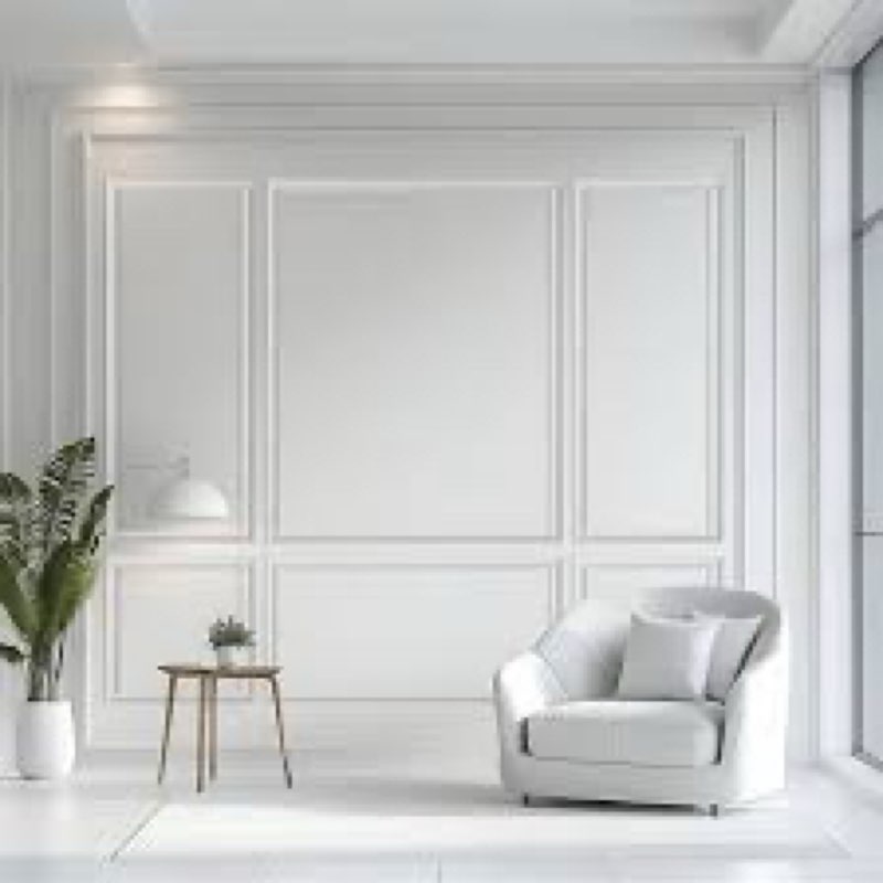 Peel and Stick Wall Molding Kit - White Frame Premade Moulding Panels - Accent Self Adhesive Wainsco