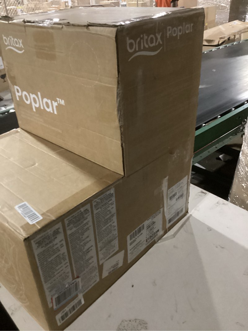 Condition photo showing New/Like New for britax poplar convertible car seat, 2-in-1 car seat with slim 17-inch design, clicktight technology, glacier graphite poplar glacier graphite 2.0