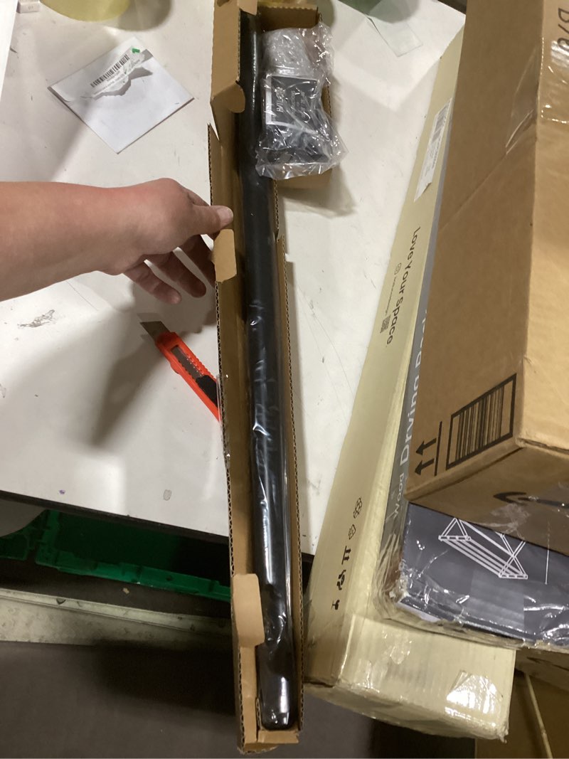 Condition photo showing New/Like New for ivilon drapery window curtain rod - end cap style design 1 inch pole. 48 to 86 inch color black