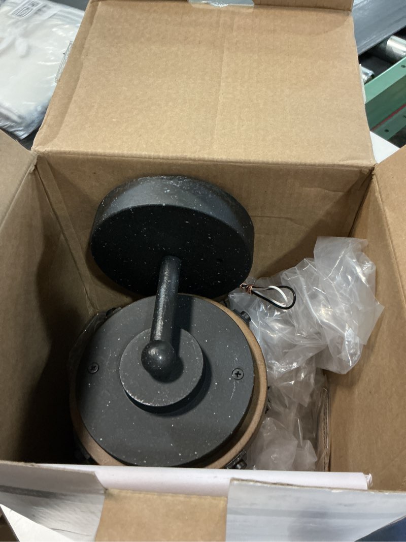 Condition photo showing As Is for kichler barrington 1 -light 10-in h distressed black hardwired outdoor wall light