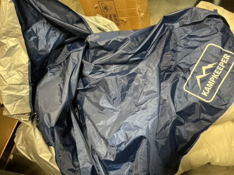 Condition photo showing As Is for KAMPKEEPER 10x10 Pop Up Commercial Canopy Tent - Waterproof & Portable Outdoor Shade with Adjustable Legs, Air Vent, Carry Bag & Sandbags(Blue)