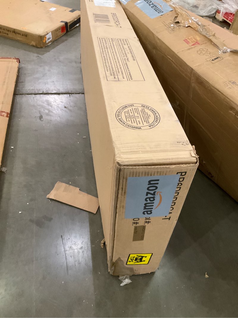 Condition photo showing As Is for Walker Edison Modern 6-Drawer Solid Wood Dresser Bedroom Storage, 57 Inch, Caramel