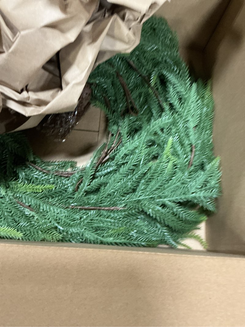 Condition photo showing Good Condition for 2Pcs 6FT Cedar Garland, 96 Tips Real Touch Christmas Garland, Artificial Winter Pine Garland for Mantle Table Stairs Wall, Outdoor Christmas Decorations Indoor Greenery Garlands Holiday Decorations 2Pcs Classic 6Ft 48Tips