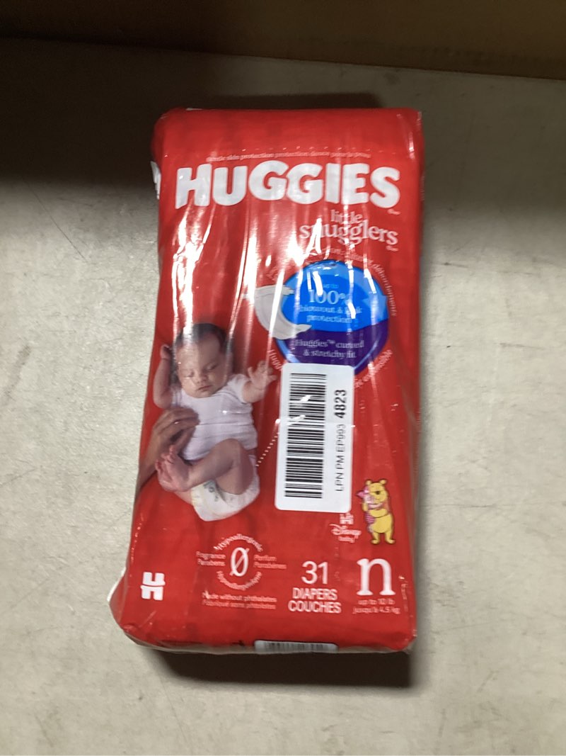 Condition photo showing Good Condition for Huggies Little Snugglers Baby Diapers, Size Newborn (up to 10 lbs), 31 Ct, Newborn Diapers