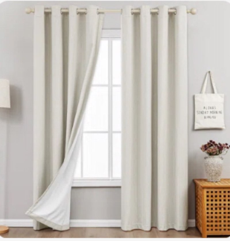 Getrude linen blended max blackout Grommet curtain pair set Of 2 Curtain Color: Linen | Size per Panel: 52" W x 108" L