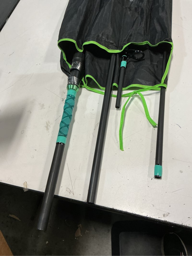 Condition photo showing Good Condition for Surf Rod Saltwater 9ft- 4-Piece Carbon Fiber Surf Fishing Rods, Portable Travel Surf Spinning Rod with 20-40lb Power Green Blue Blue Surf blue-9FT