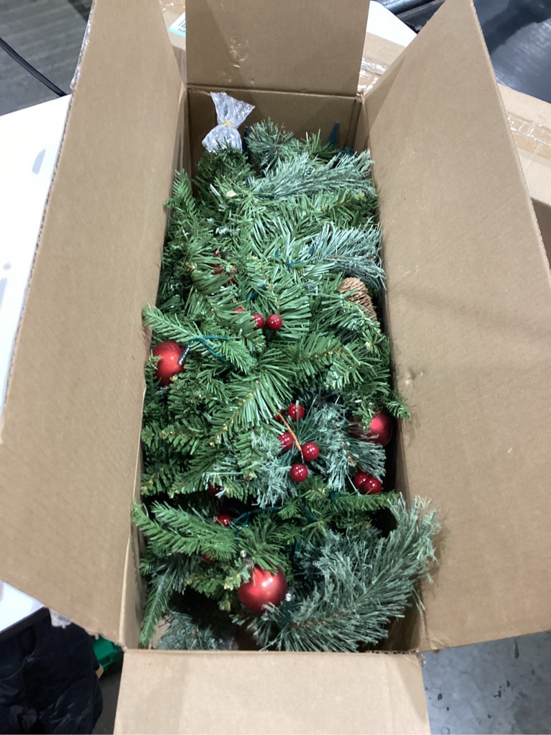 2 Set 30 Inch Christmas Urn Fillers, Outdoor Christmas Tree Pre-Lit LED Pre-Decorated with Pine Cone