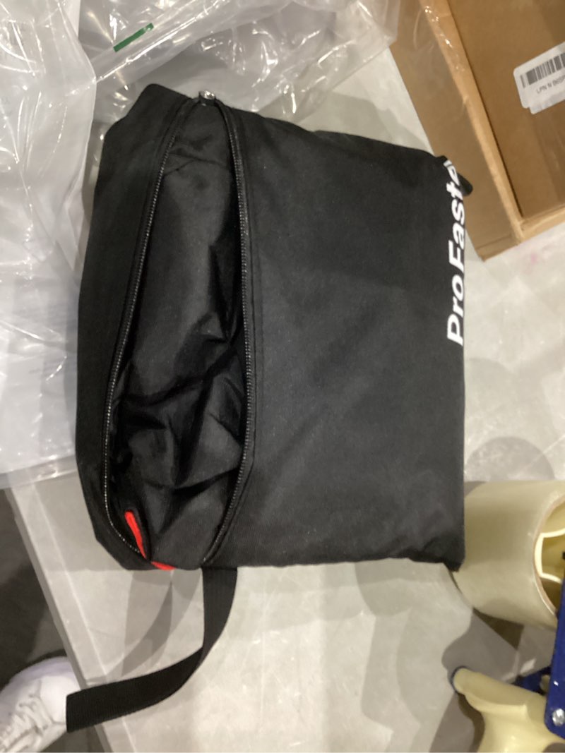 Condition photo showing Good Condition for car seat travel bag backpack for air travel - karfast universal infant carseat gate check bag cover for airplane, foldable with pouch, black