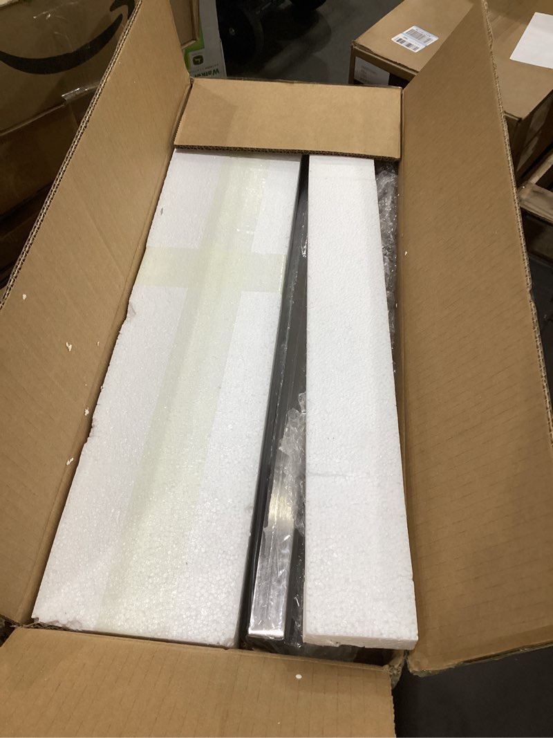 Condition photo showing Good Condition for Brushed Nickel Bathroom Lighting Fixtures Over Mirror 4 Light Bathroom Vanity Light with Opal White Glass Shade, Modern Wall Sconces Lighting Vanity Fixtures for Bedroom Living Room Brushed Nickel 4 Lights