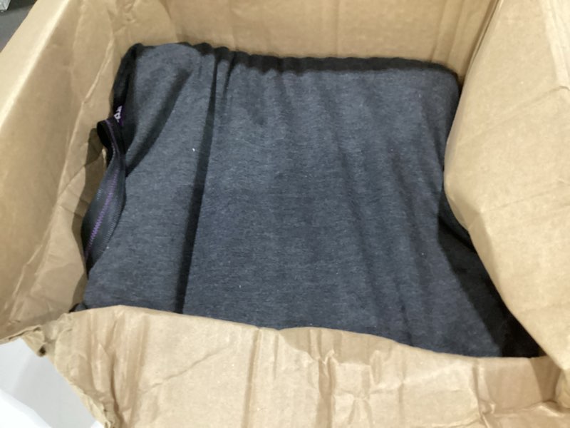 Condition photo showing As Is for purple back cushion | pressure reducing grid designed for ultimate comfort | designed for chairs, gaming, and travel | made in the usa