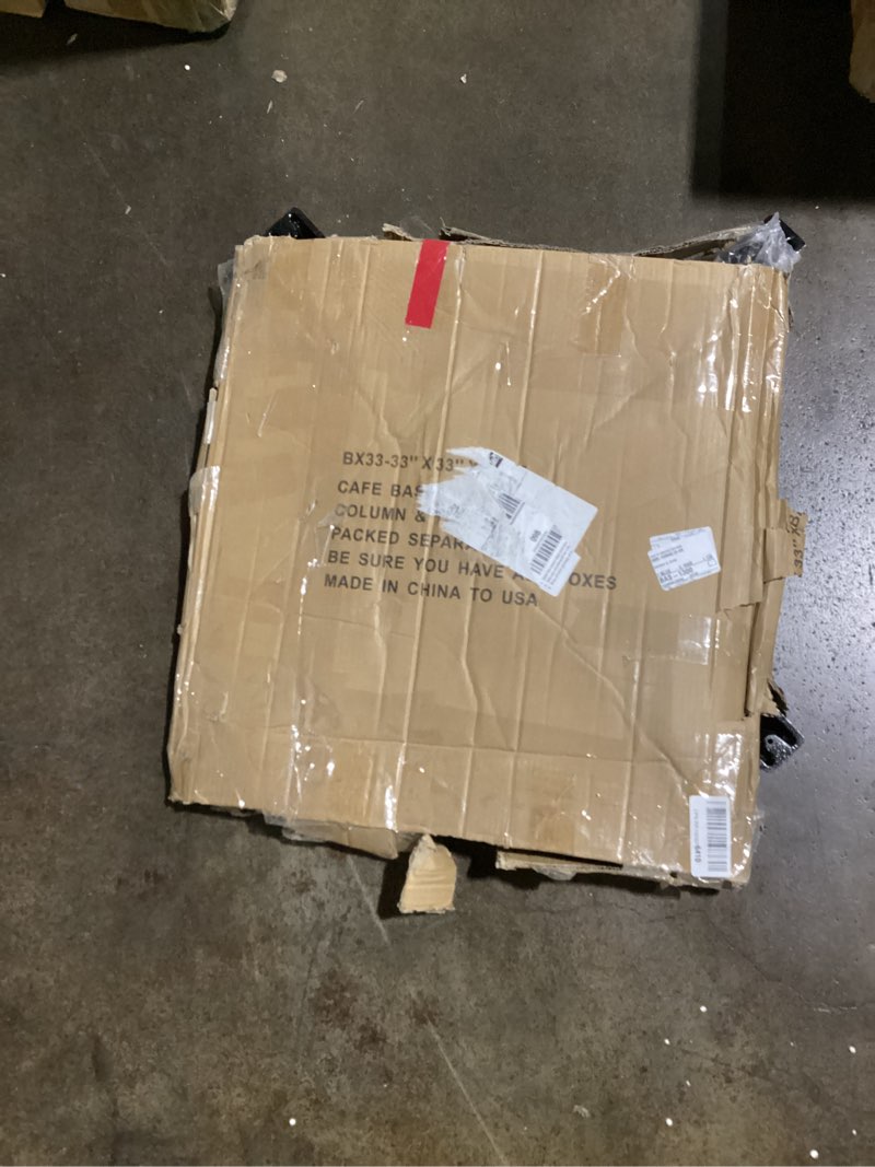 Condition photo showing Good Condition for Correll 48" Round Pub Table, 29" High Dining Cocktail Table, Durable Blue High Pressure Laminate Top, Cast Iron Base, Top Made in The USA, Leveling Glides Blue/Black 48" Round