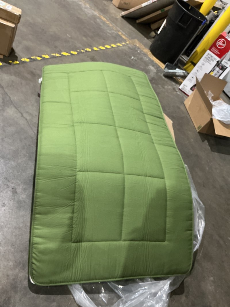 Condition photo showing As Is for maxyoyo futon mattress, japanese floor mattress quilted bed mattress topper, extra thick folding sleeping pad breathable floor lounger guest bed for camping couch, green,