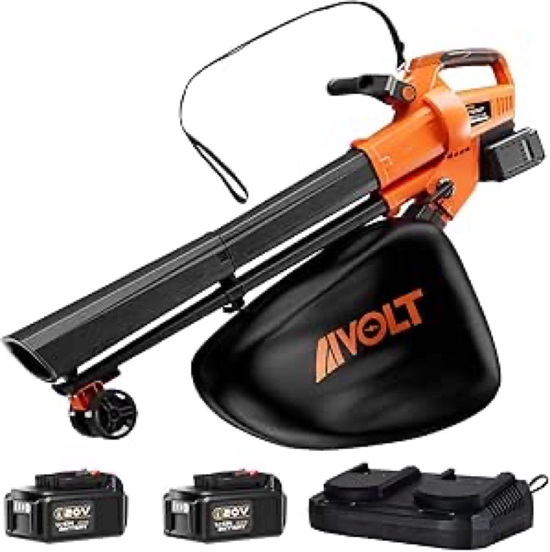 AIVOLT 40V Cordless Leaf Blower Vacuum Mulcher, with 40L Collection Bag, 2x4.0Ah Batteries & Charger, 160 MPH Air Speed, 3-in-1 Yard Tool for Lawn Care, Patio Cleaning