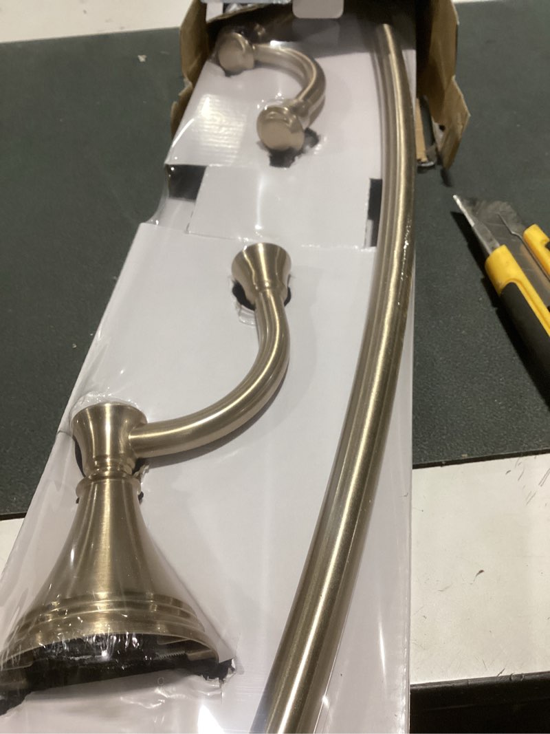 Condition photo showing Good Condition for delta faucet 79725-cz cassidy wall mounted 24 in. double towel bar in champagne bronze