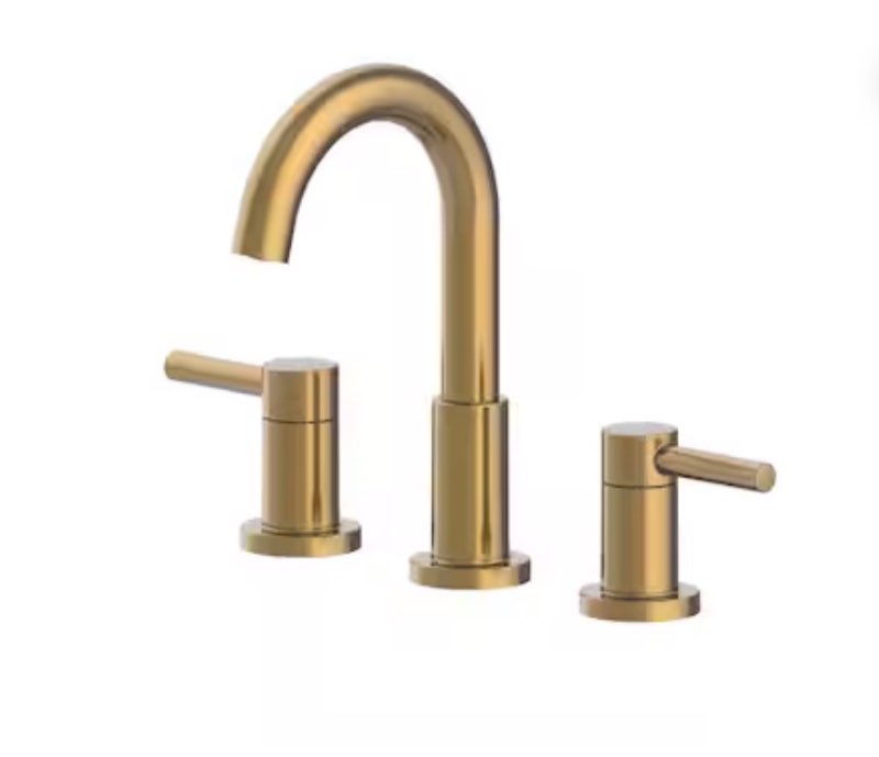allen + roth harlow simplefit brushed gold widespread 2-handle watersense mid-arc