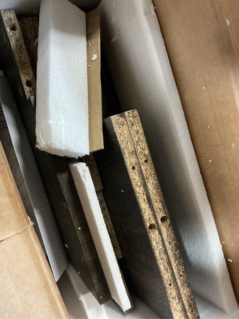 Condition photo showing Good Condition for Shoe Storage Cabinet,Farmhouse Shoe Organizer with 2 Flip Drawers & Barn Door Design,Freestanding Hidden Slim Narrow Shoe Rack Cabinet for Entryway,Foyer,Hallway,Antique White Antique White 2-Drawers