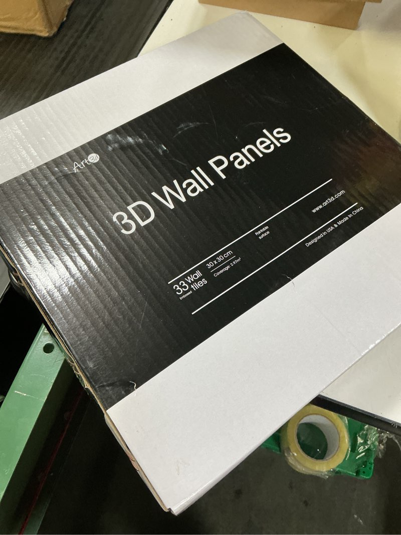 Condition photo showing New/Like New for Art3d Decorative 3D Wall Panels in Diamond Design, 12"x12" Matt Black for Home and Office Decor (33 Pack) Matte Black