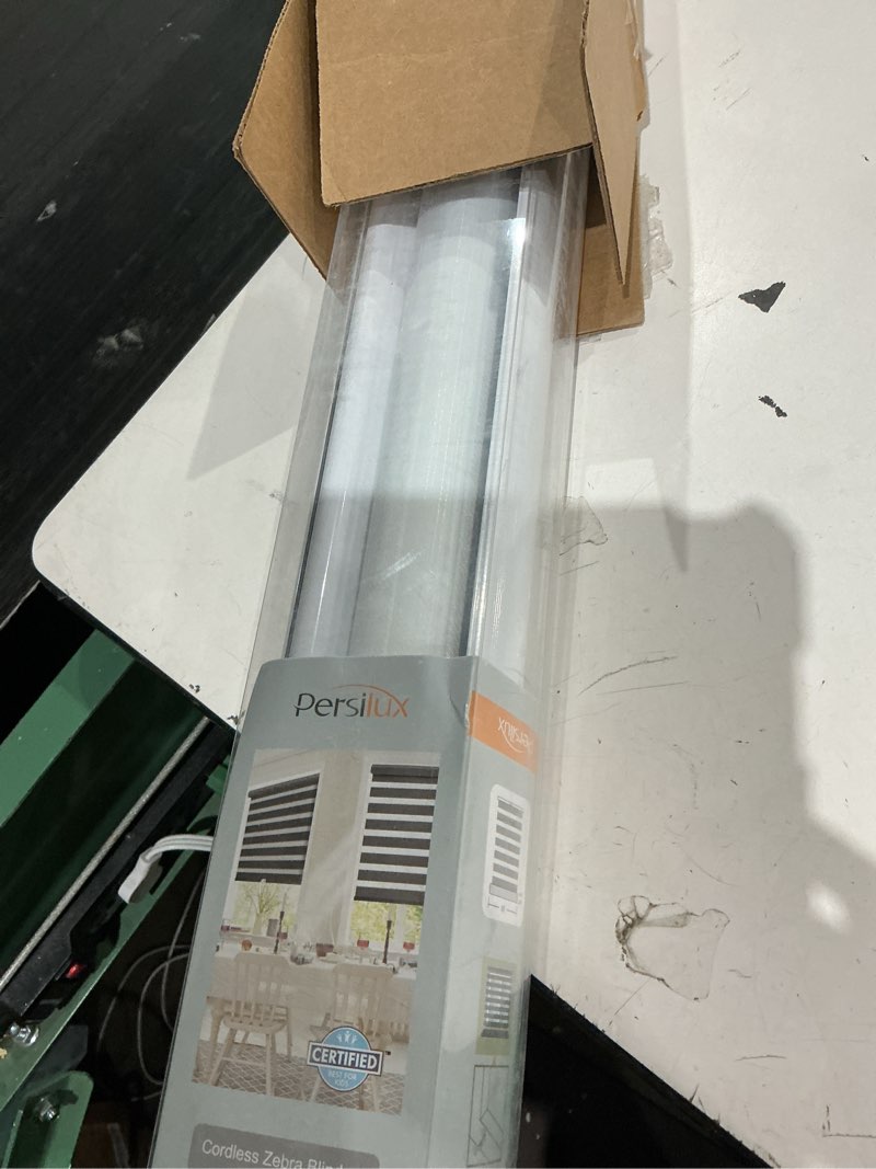 Condition photo showing Good Condition for persilux cordless zebra blinds for windows, free-stop dual layer zebra roller shades (38" w x 72" h, white) light filtering sheer shades, room darkening roller blinds for office and home 38"w x 72"h white