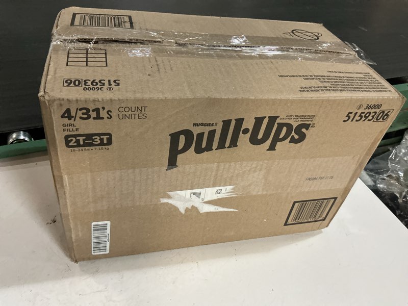 Condition photo showing New/Like New for Pull-Ups Girls' Potty Training Pants, Size 2T-3T Training Underwear (16-34 lbs), 124 Count (4 packs of 31) 2T-3T 124