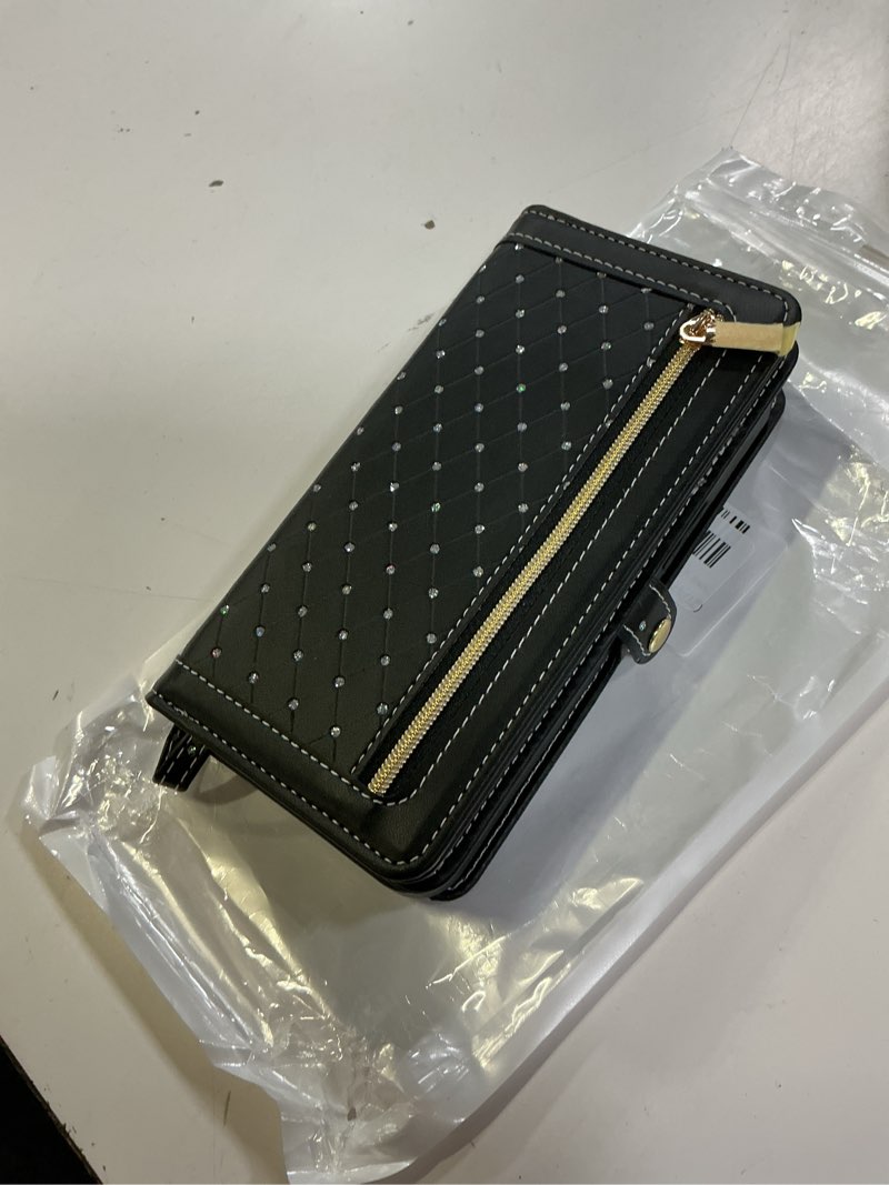 Condition photo showing New/Like New for asuwish phone case for samsung galaxy a54 5g zipper wallet detachable magnetic cell cover screen protector crossbody strap bling flip credit card holder a545g a 54 54a 4g g5 sm a546u women  dark black for a54 5g