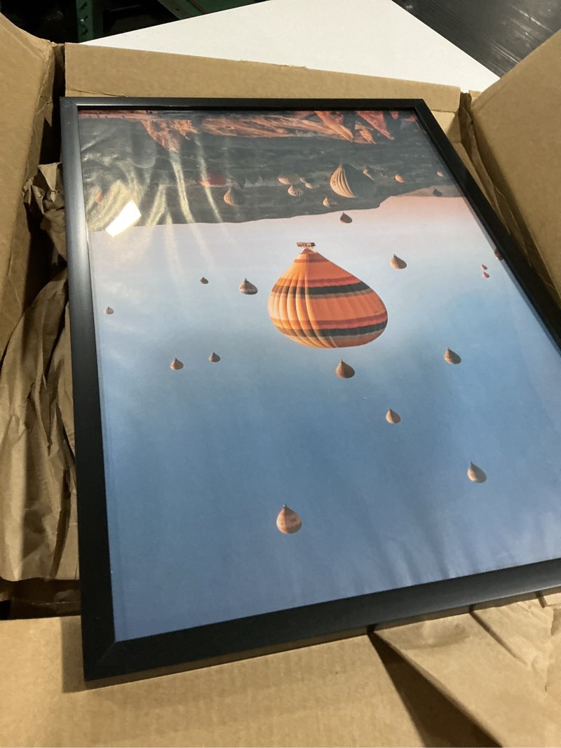 Condition photo showing As Is for 15x21 picture frame for wall display, 15x21 black picture frame with shatter resistant plexiglass, stable and sturdy 15 x 21 poster frame for wall display, handpicked gift collection, 1 pack