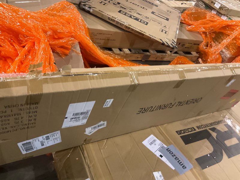 Condition photo showing As Is for Red Lantern 6 ft. Tall Double Sided Watercolor Canvas Room Divider, Country Village