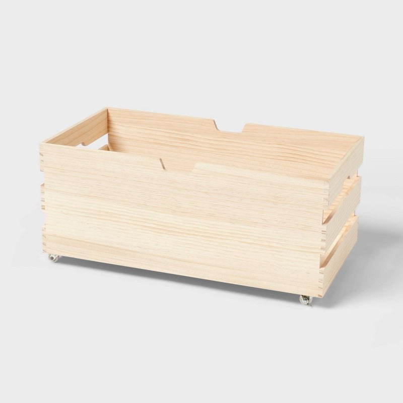 large wood bin with wheels - brightroom™ ( similar