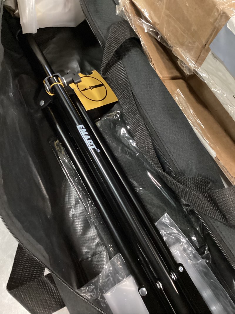 Condition photo showing Good Condition for emart backdrop stand 10x7.8ft(wxh) photo studio adjustable background stand support kit with 2 crossbars, 8 clamps, 2 sandbags and carry bag for parties, events decoration, wedding, photography 10x7.8ft black