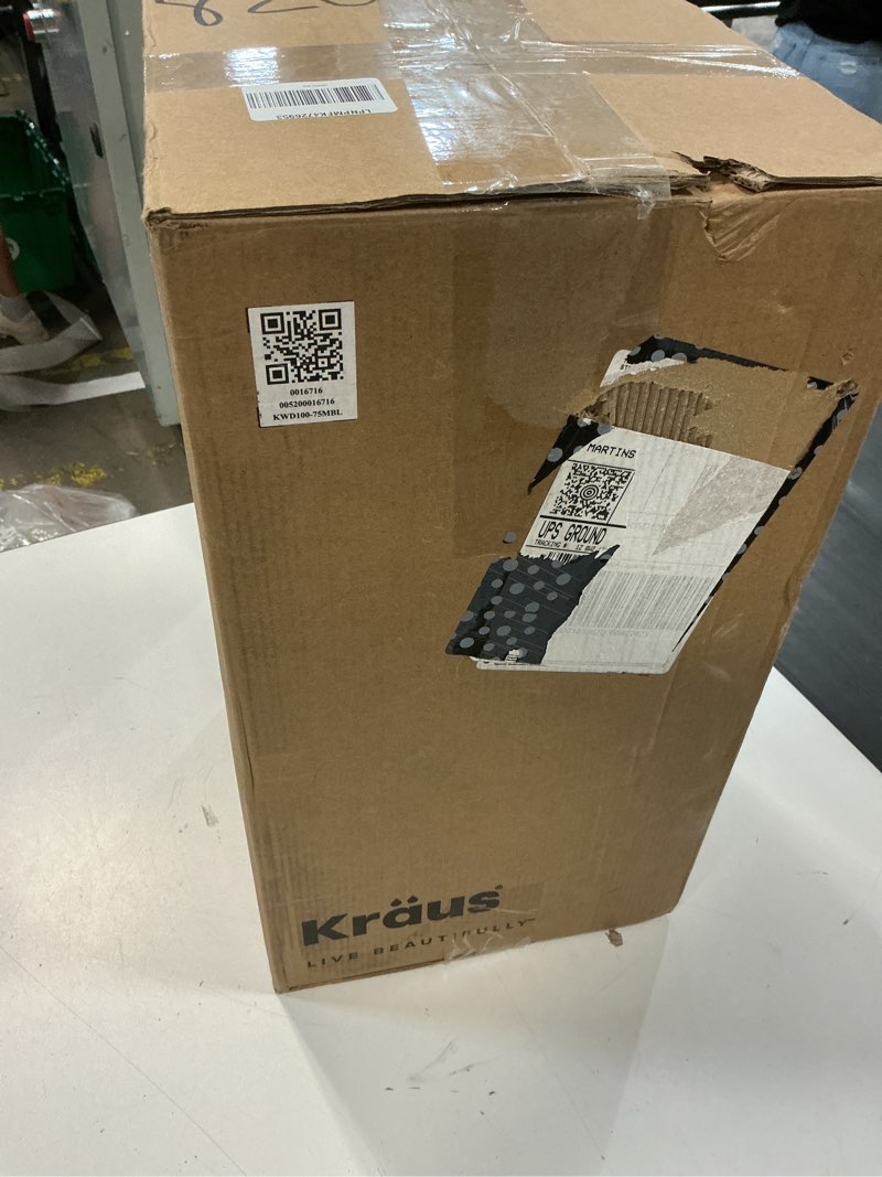Condition photo showing New/Like New for kraus wasteguard 3/4 hp ultra-quiet garbage disposal with quick connect, kitchen sink drain cover, power cord and flange included, kwd100-75mbl quick-connect, plug-in 3/4 hp