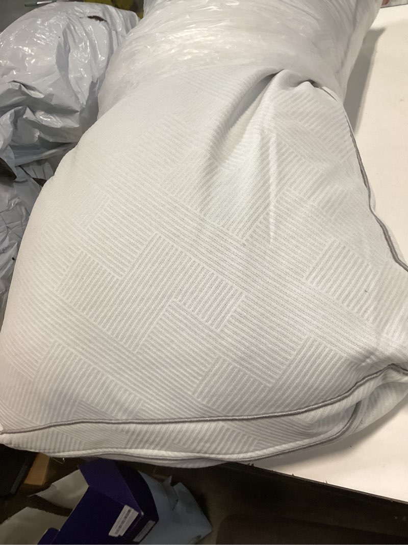 Condition photo showing As Is for Pillows for Sleeping, Adjustable Shredded Memory Foam Pillow, Standard Size Set of 1 for Side, Back and Stomach Sleeper, College Dorm, Oeko-TEX Certified?20x26? White/Grey Standard(Pack of 1)