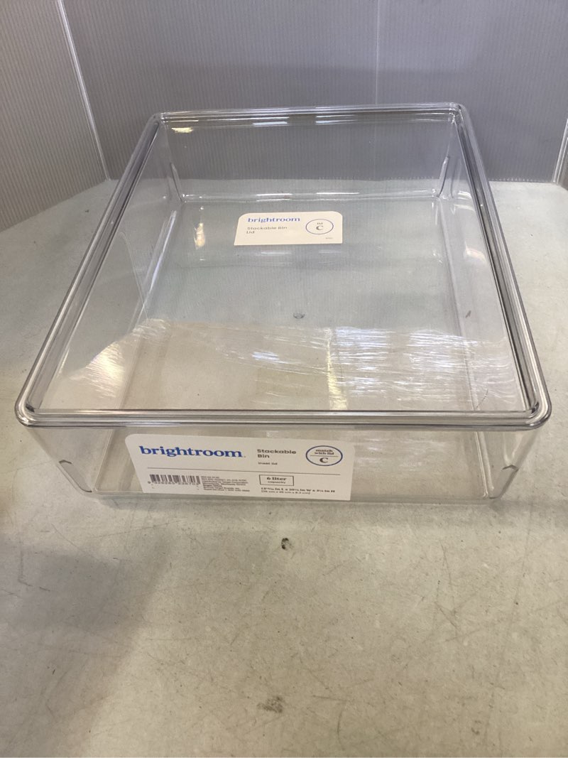 6L Stacking Clear Bin with Lid - Brightroom #8482;: PET Material, Stackable Storage for Crafts. (case pack of 12-pieces)