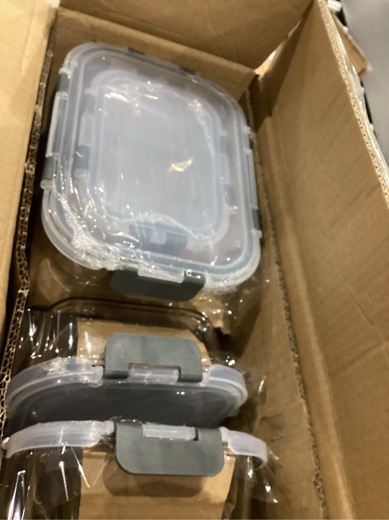 Condition photo showing Good Condition for [10-Pack] Glass Meal Prep Containers with Lids, MCIRCO Food Storage Containers with Snap Locking Lids, Airtight Lunch Containers, Microwave, Oven, Freezer and Dishwasher gray