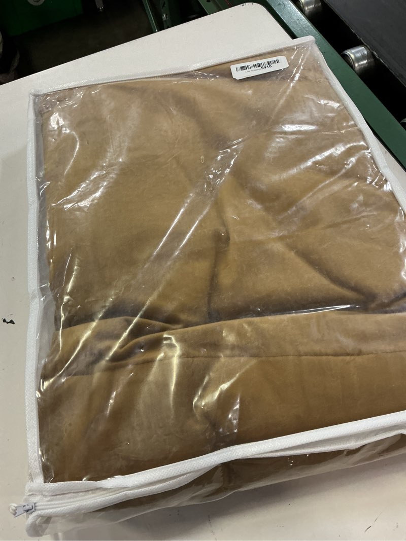 Condition photo showing New/Like New for hpd half price drapes signature plush velvet blackout curtains for bedroom (1 panel), 50w x 108l hotel black out curtains for living room, thermal insulated blackout curtains, apple cider gold apple cider gold 50"w x 108"l (pack of 1)