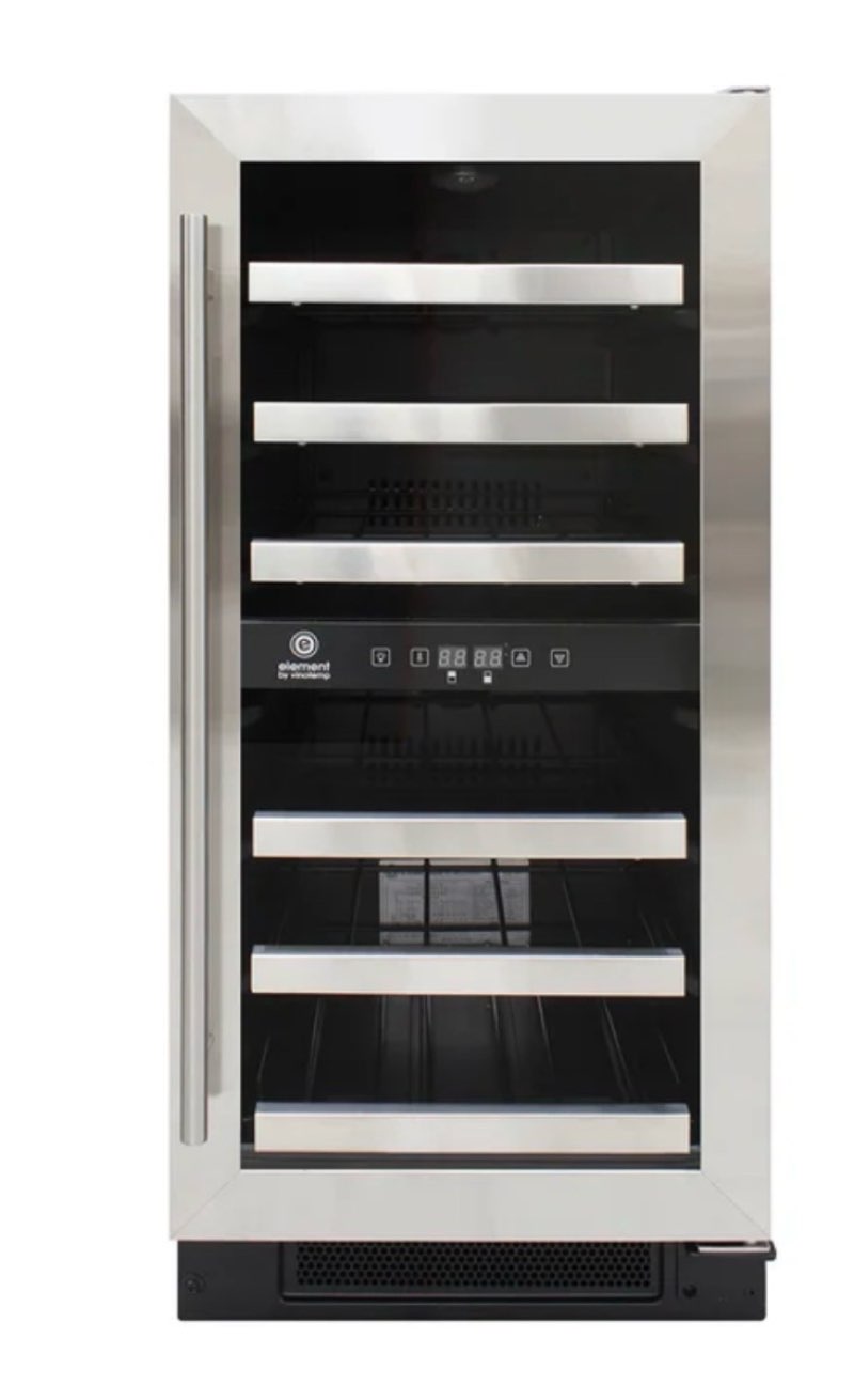 Vinotemp 28-Bottle Wine Cooler with Dual Zone Cooler and Touch Screen Controls