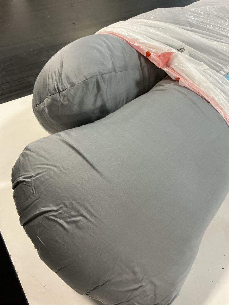 Condition photo showing Good Condition for sleepcloud weighted body pillow 8lbs - weighted pillow for deeper sleep (48" x 14") - cooling body pillows for adults, full body pillow for sleeping, side sleeper body pillows with cover (x-large) cooling grey x-large 48" x 14" (8lbs)