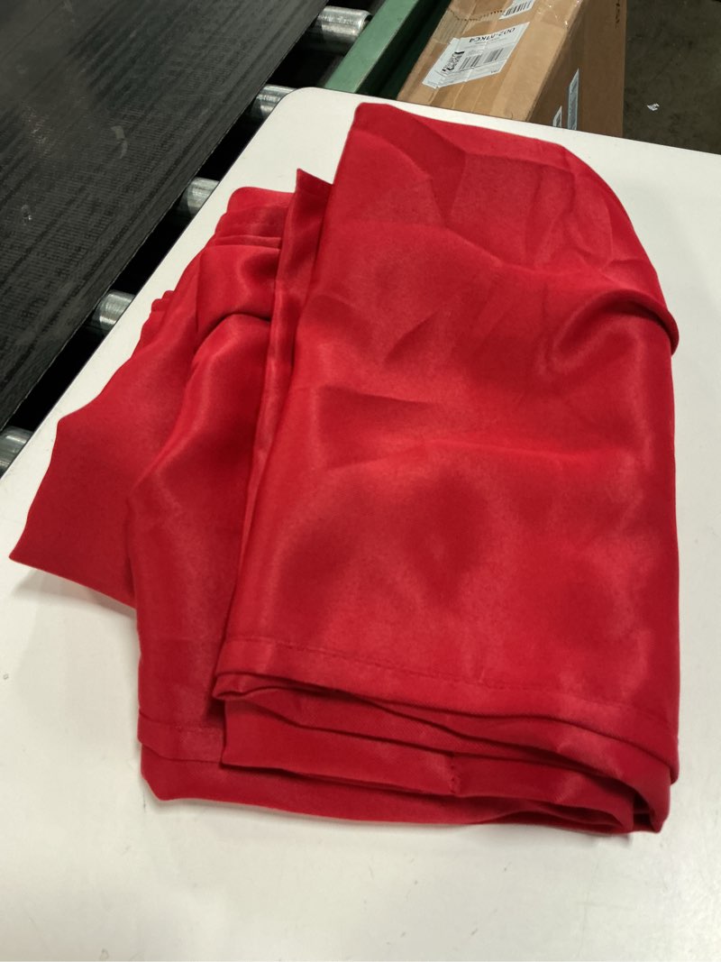 Condition photo showing As Is for mainstays blackout grommet single curtain panel 2 panel  red  40 w x 84 l