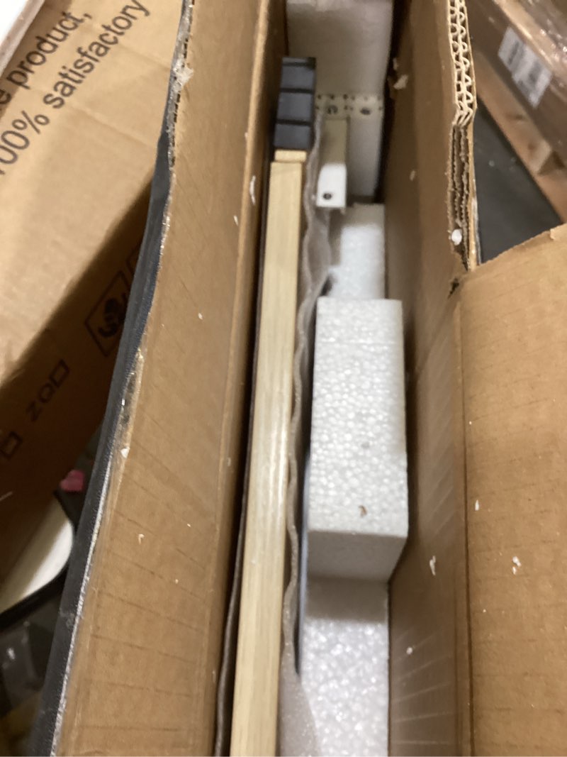 Condition photo showing As Is for WOHOMO Folding Desk, Small Foldable Desk 39.4" for Small Spaces, Space Saving Computer Table Writing Workstation for Home Office, Easy Assembly, Oak Large Size:39.4 x 15.7 Beige